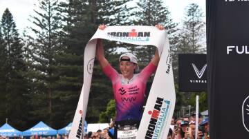 Regan Hollioake secured her first Ironman Australia title on Sunday, May 5. Picture by Ruby Pascoe