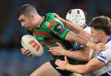 South Sydney halfback Dean Hawkins will be out of action for 8-10 weeks with a quadricep injury. (Mark Evans/AAP PHOTOS)
